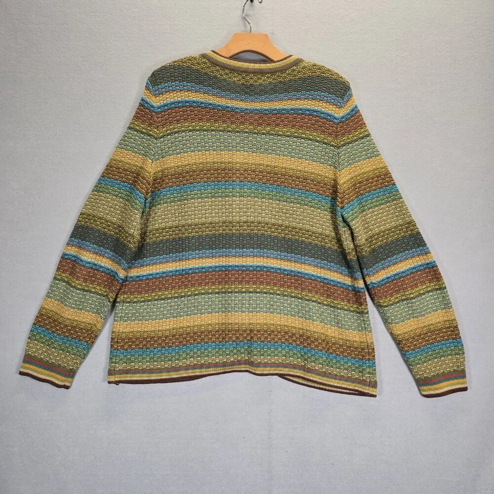 Vintage Koret Womens Cardigan Sweater Jacket Large Cottagecore Long Sleeve Multi